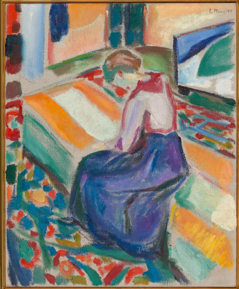 Nainen istuu vaunussa - Edvard Munch