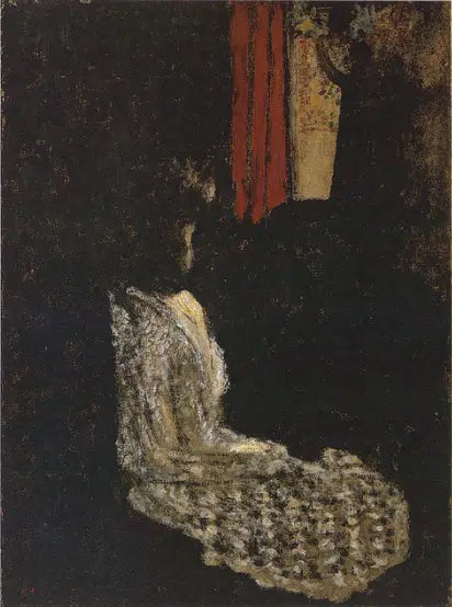 Nainen istuu pimeässä huoneessa - Édouard Vuillard