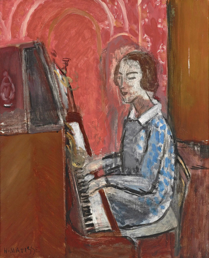 Nainen istuu pianonsa edessä - Henri Matisse