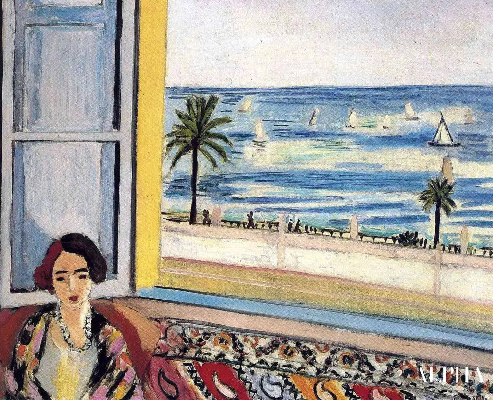 Femme assise, le dos tourné vers la fenêtre ouverte - Matisse - Reproductions de tableaux et peintures haut de gamme