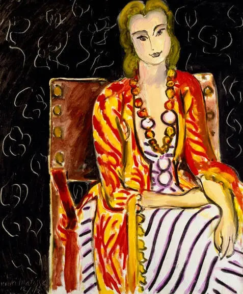 Mustalla taustalla istuva nainen - Henri Matisse