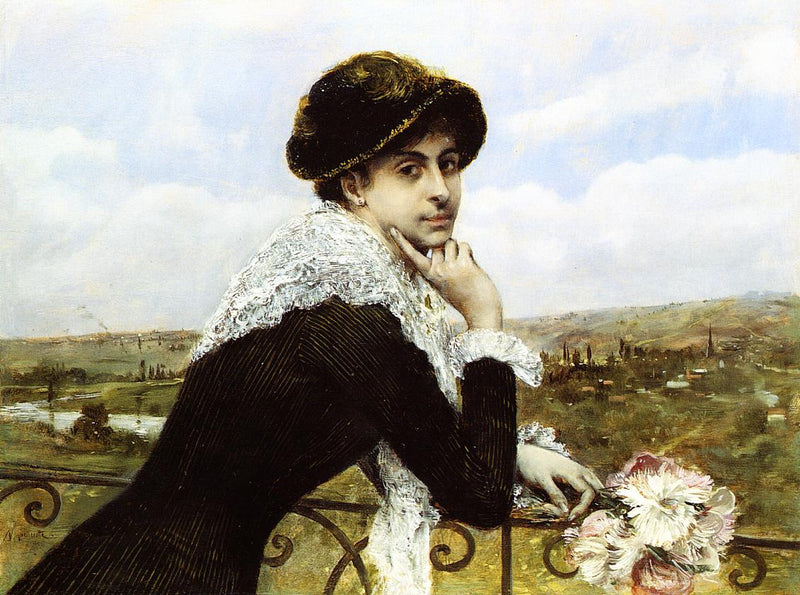 Nainen parvekkeella - Norbert Gœneutte