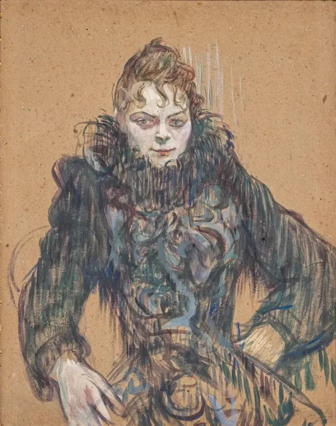 Nainen mustassa boassa - Henri de Toulouse-Lautrec