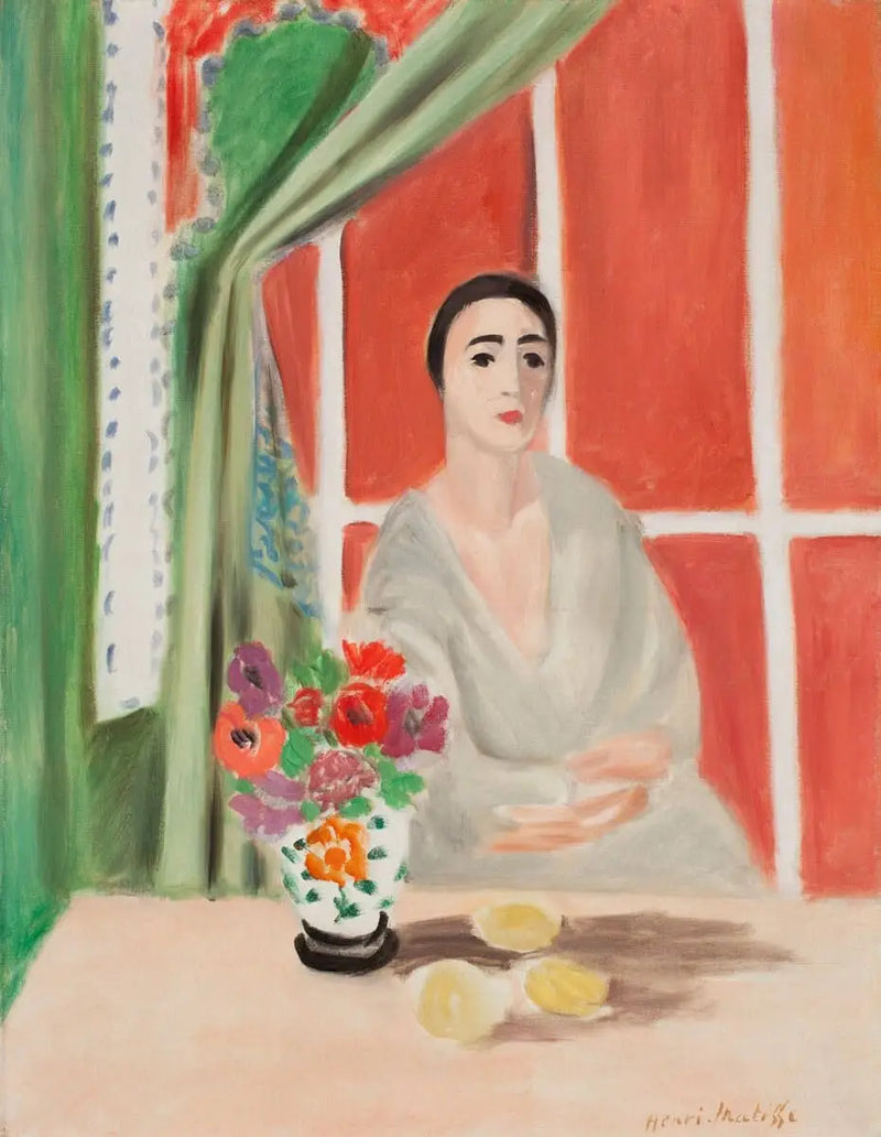 Nainen kukkakimpun kanssa - Henri Matisse