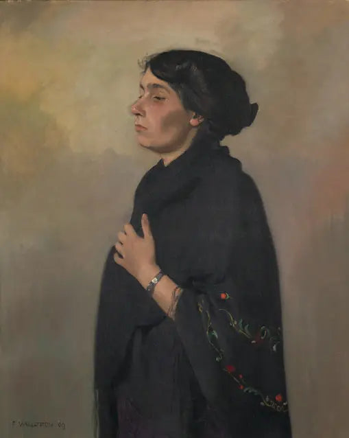 Nainen mustassa huivissa - Félix Vallotton