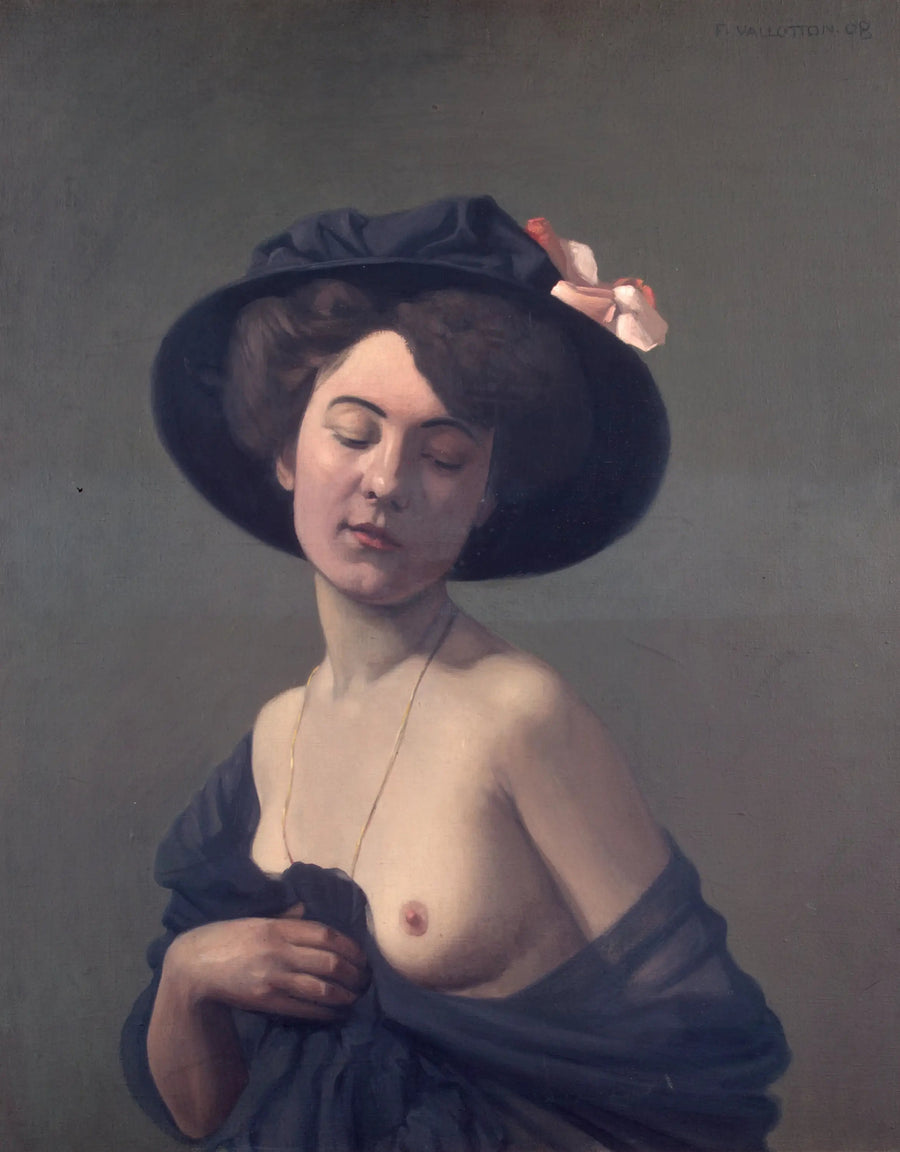 Nainen mustassa hatussa - Félix Vallotton
