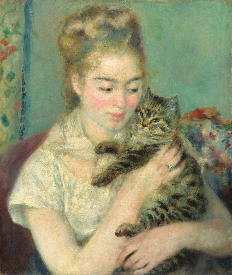 Nainen kissan kanssa - Pierre-Auguste Renoir