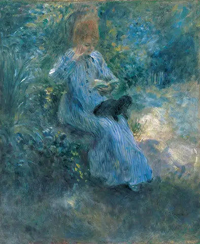 Nainen mustan koiran kanssa - Pierre-Auguste Renoir