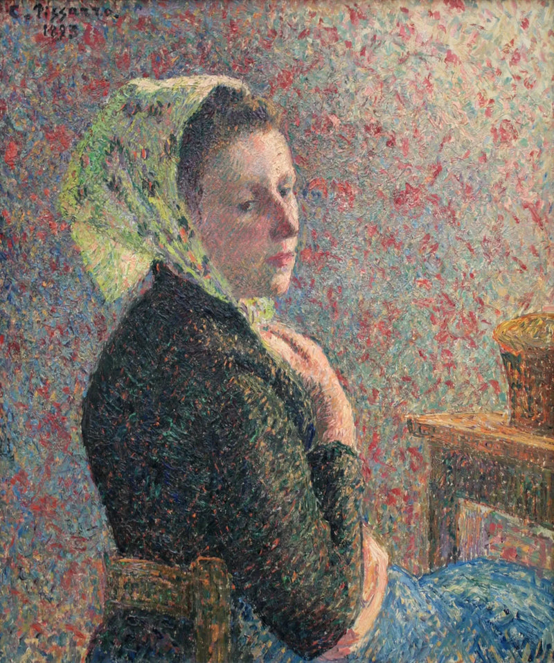 Vihreä huivi päällä oleva nainen - Camille Pissarro