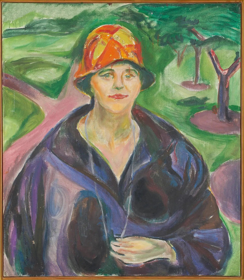 Nainen sinisessä viitassa - Edvard Munch