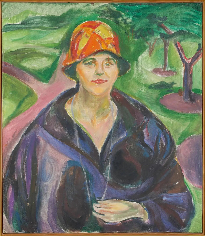 Nainen sinisessä viitassa - Edvard Munch