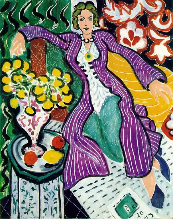 Violetti viitta päällä oleva nainen - Henri Matisse