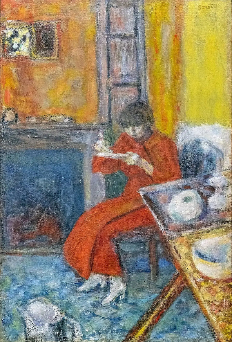Nainen punaisessa aamutakissa - Pierre Bonnard