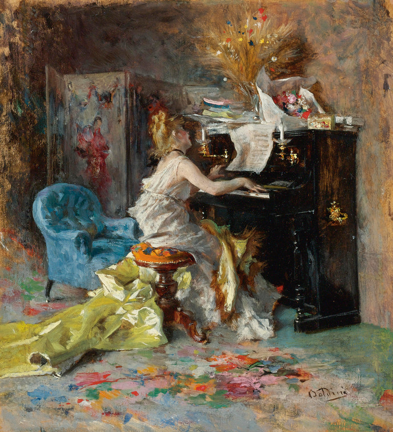 Nainen pianon äärellä - Giovanni Boldini
