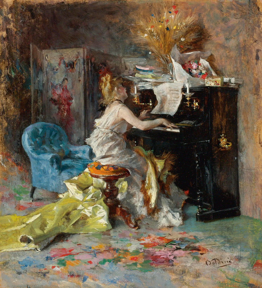 Nainen pianon äärellä - Giovanni Boldini