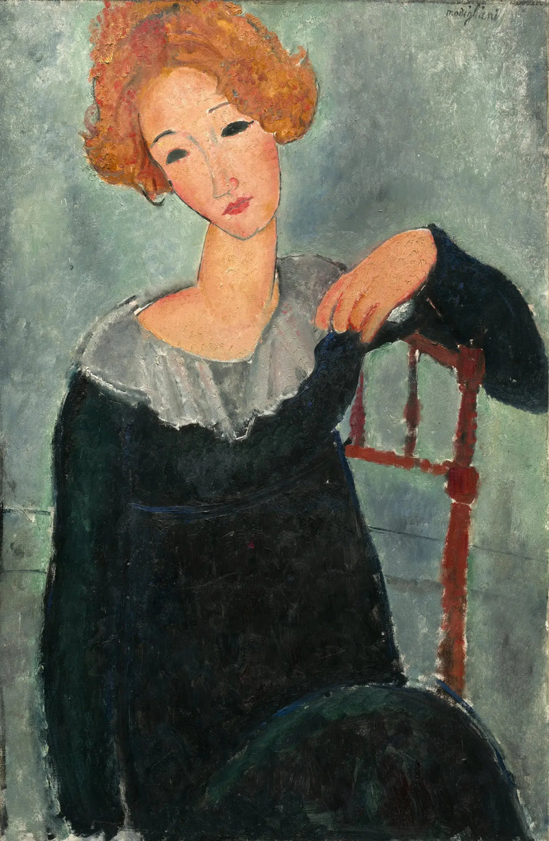 Punahiuksinen nainen - Amedeo Modigliani