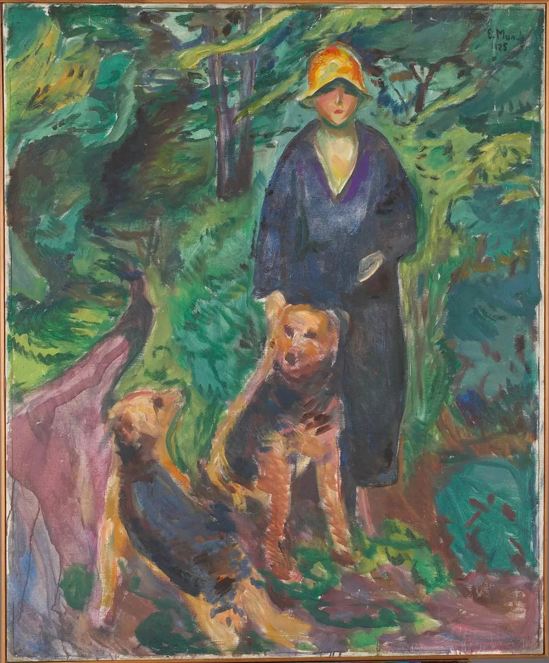 Nainen airdale-terrierin kanssa - Edvard Munch