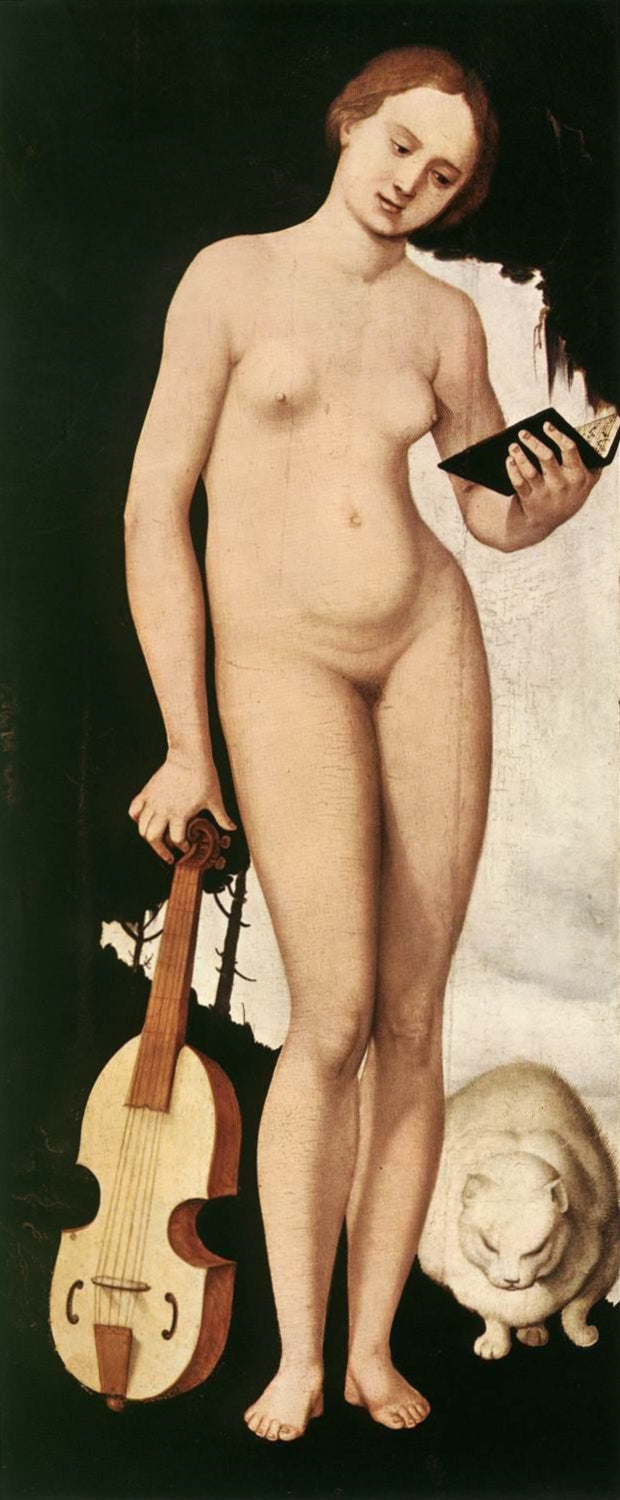 Femme avec chat - Hans Baldung Grien image 1 copie peinte à la main à l’huile