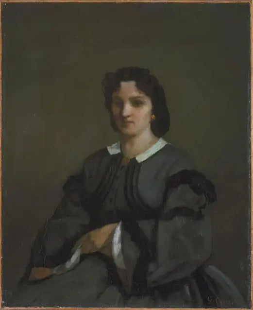 Nainen käsineet kädessä - Gustave Courbet