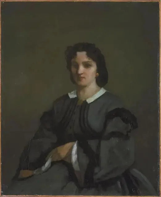 Nainen käsineet kädessä - Gustave Courbet