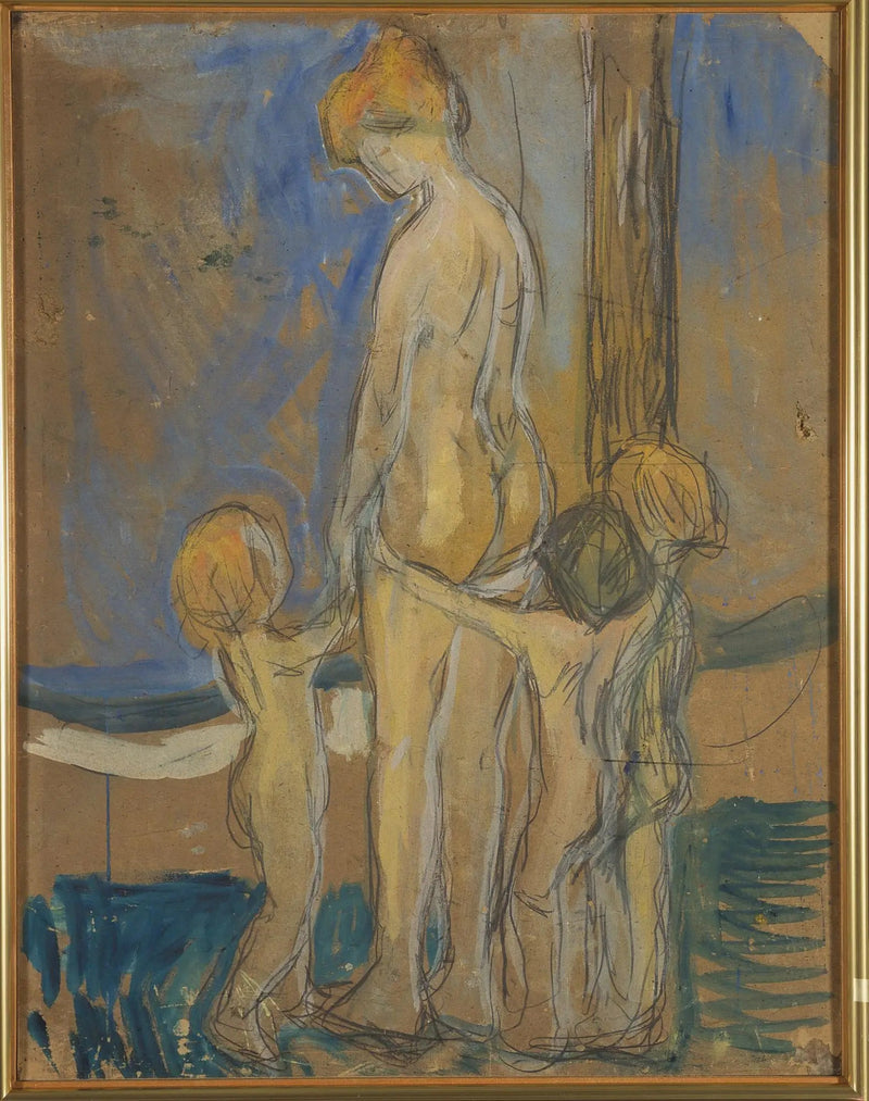 Nainen lasten kanssa - Edvard Munch