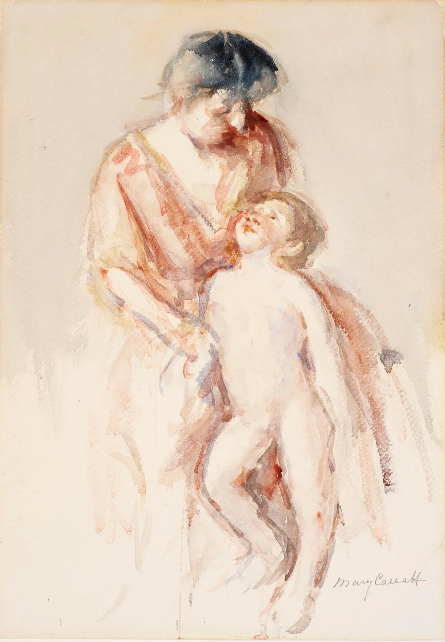 Nainen alastoman pojan kanssa vasemmalla - Mary Cassatt