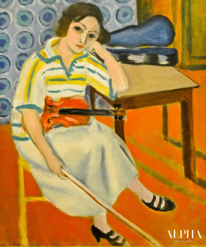 Femme avec un violon 1921 - Matisse - Reproductions de tableaux et peintures haut de gamme