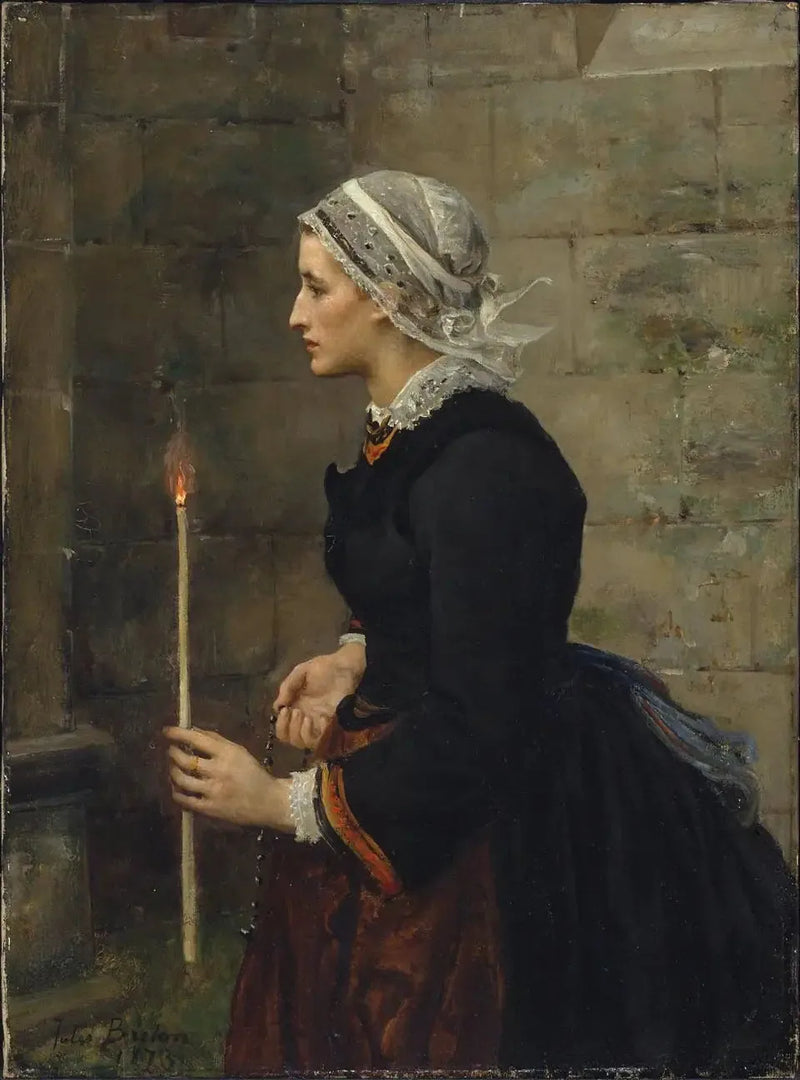 Nainen kynttilän kanssa - Jules Breton