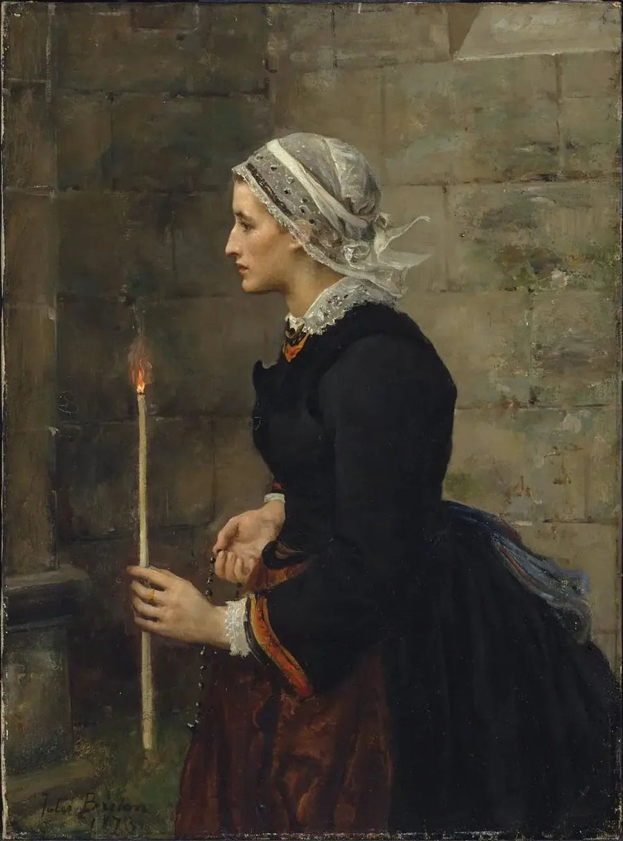 Nainen kynttilän kanssa - Jules Breton