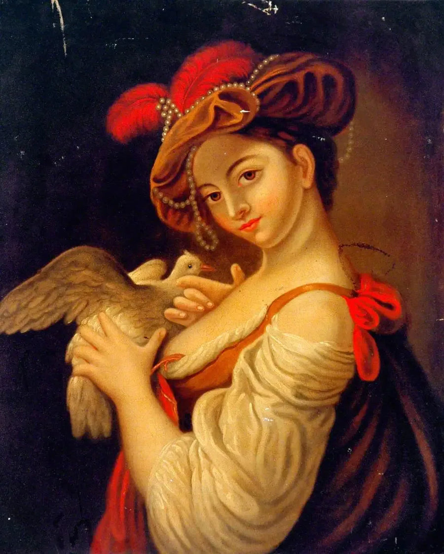 Nainen ja kyyhky - Louis Jean François Lagrenée