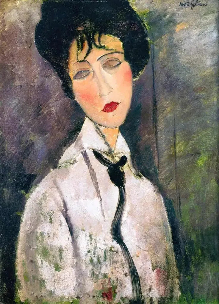 Nainen mustalla solmiolla - Amedeo Modigliani