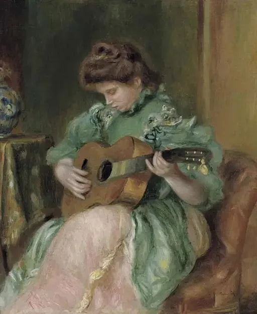 Nainen kitaran kanssa - Pierre-Auguste Renoir