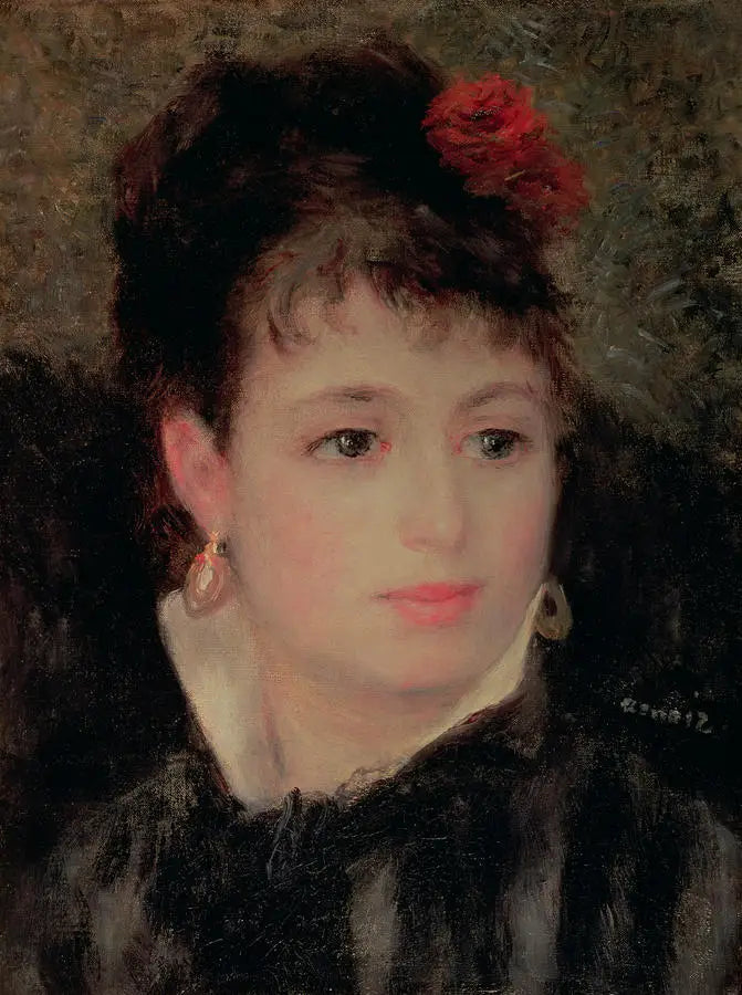 Nainen ruusu hiuksissa - Pierre-Auguste Renoir