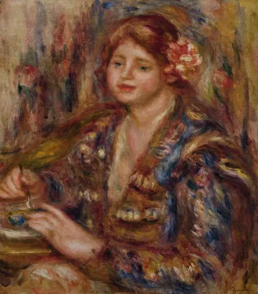 Nainen ruusun kanssa - Pierre-Auguste Renoir