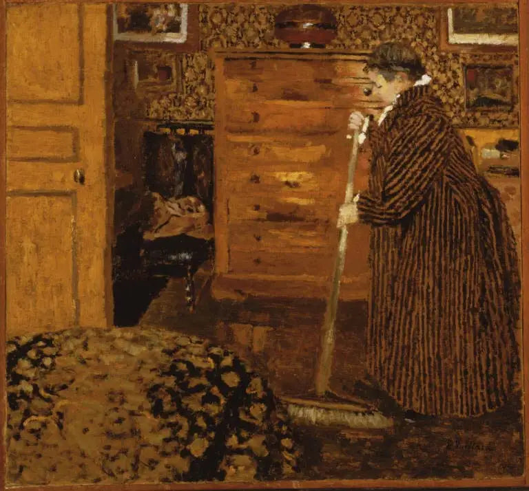 Nainen lakaamassa - Édouard Vuillard