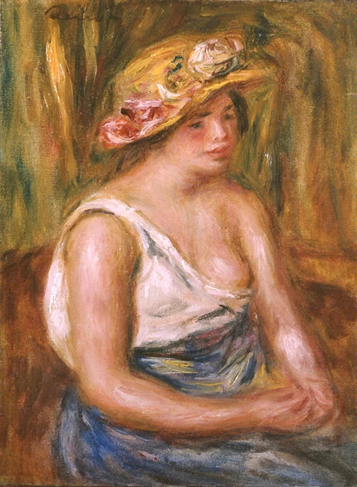 Olkihatullinen nainen - Pierre-Auguste Renoir