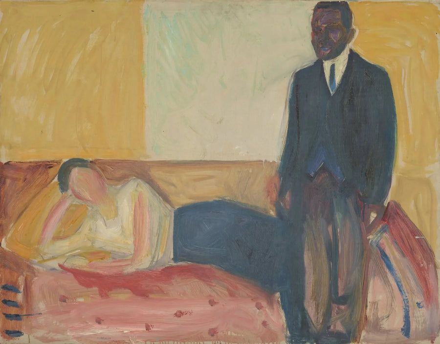 Makuu nainen ja seisova afrikkalainen - Edvard Munch