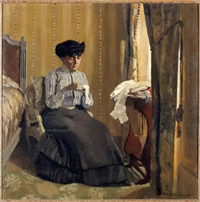 Nainen serkku sisätilassa - Félix Vallotton