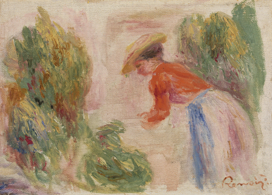 Nainen keräämässä kukkia (Nainen keräämässä kukkia) - Pierre-Auguste Renoir