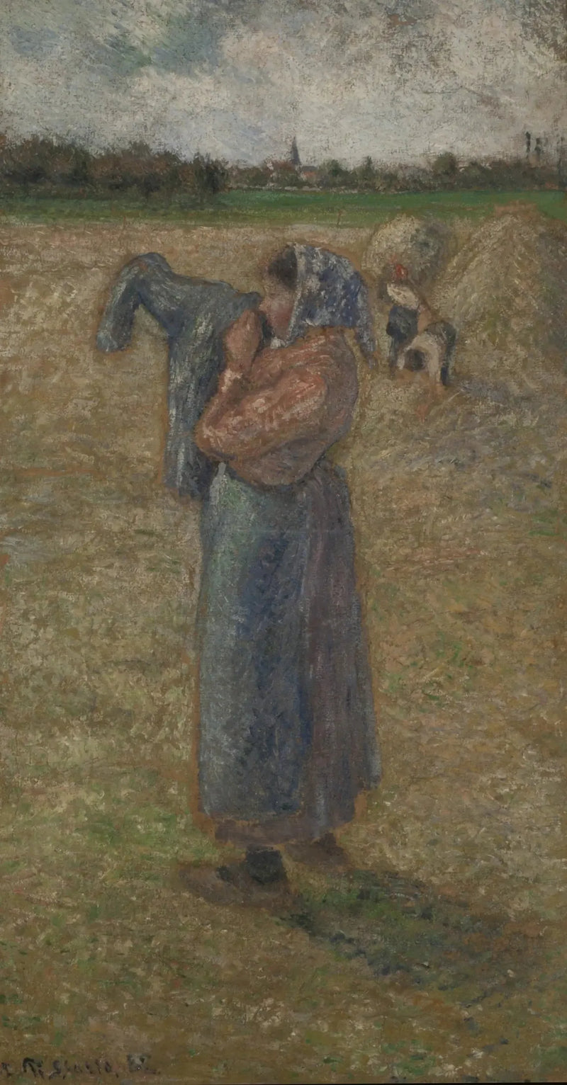 Nainen pellolla - Camille Pissarro