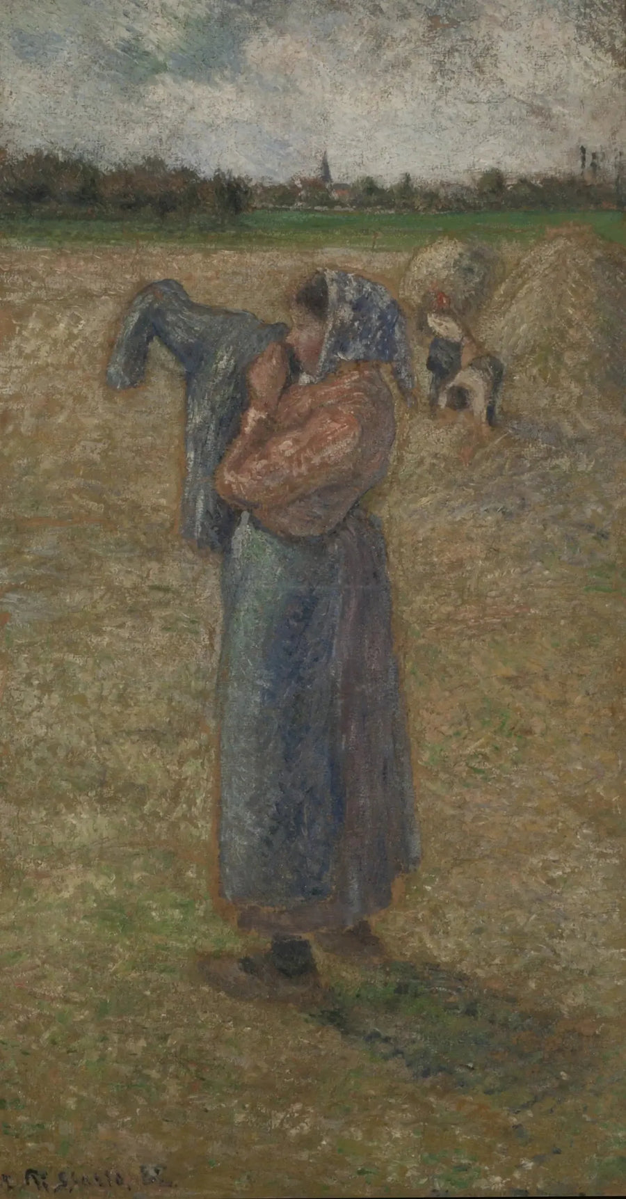 Nainen pellolla - Camille Pissarro