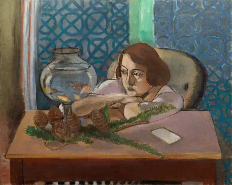 Nainen akvaarion edessä - Henri Matisse