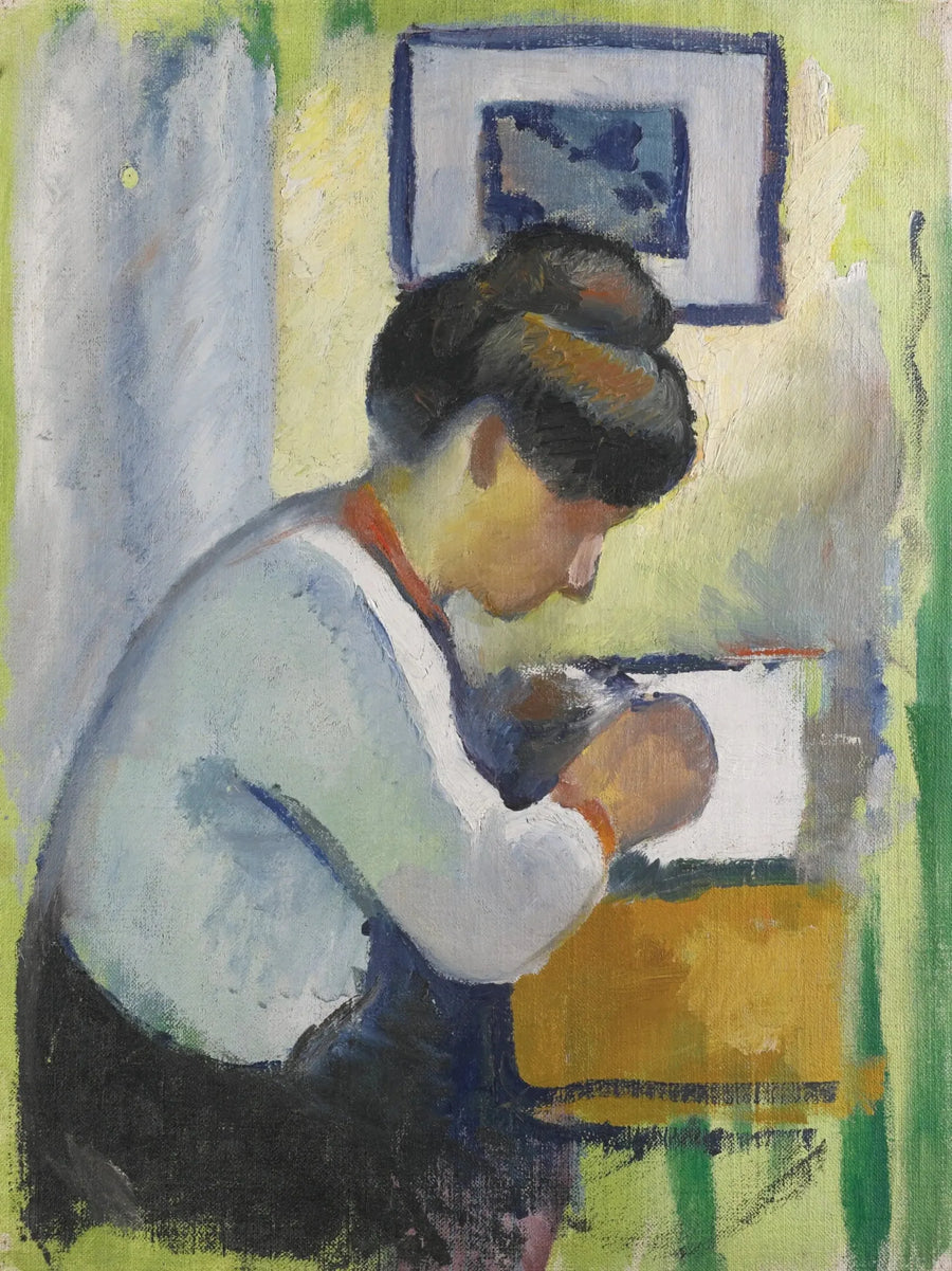 Nainen kirjoittamassa - August Macke