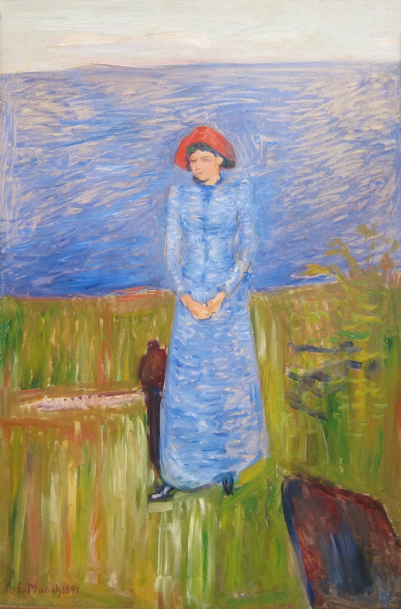 Nainen sinisessä sinisen veden edessä - Edvard Munch