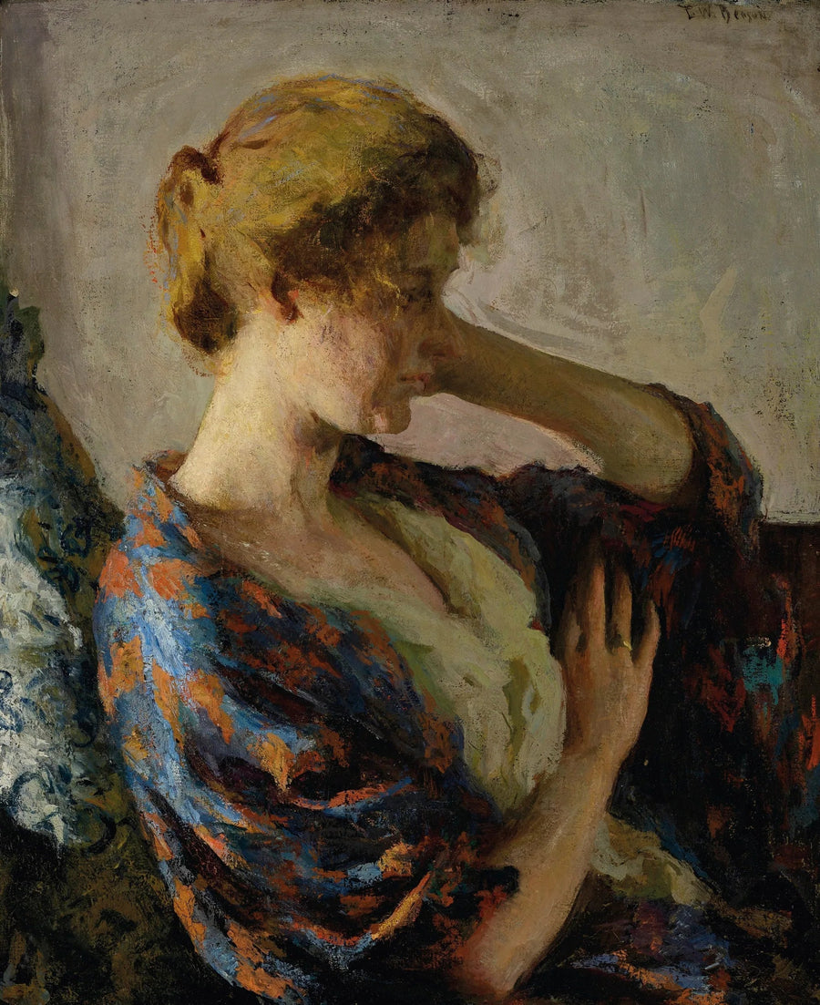 Nainen sinisessä kimonossa - Frank Weston Benson