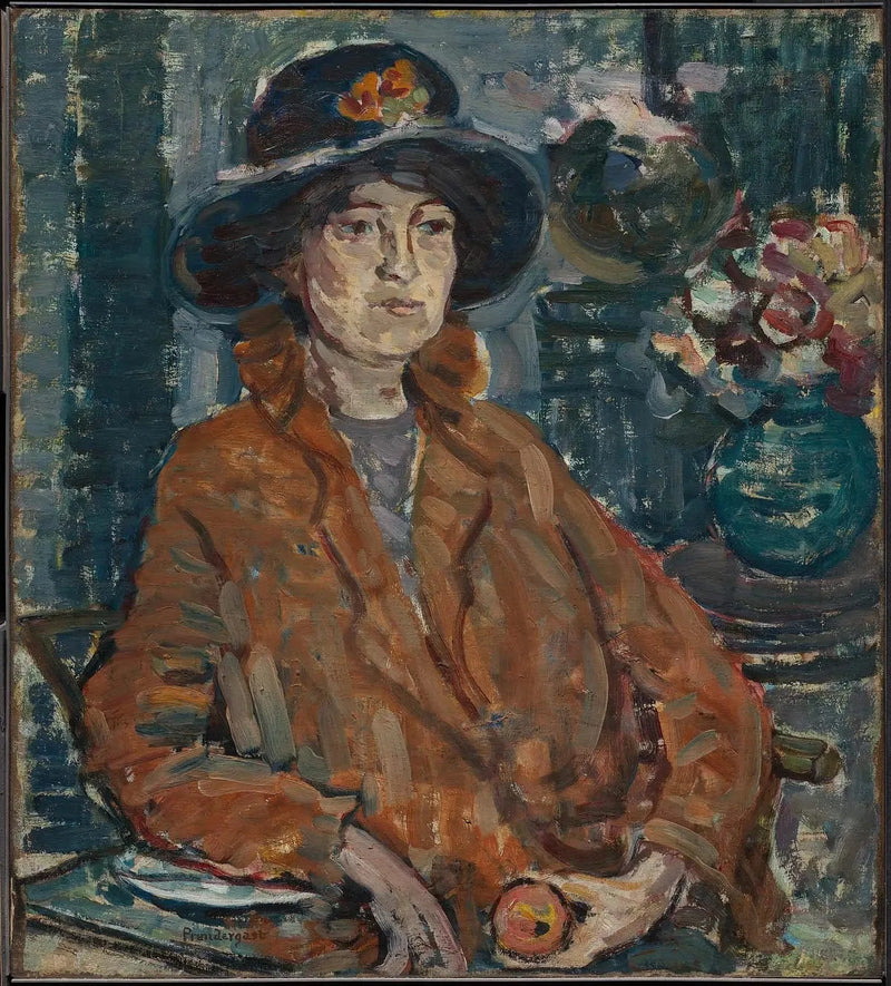 Nainen ruskeassa takissa - Maurice Prendergast