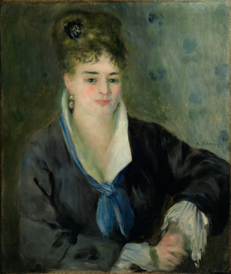Mustassa naisportretti - Pierre-Auguste Renoir