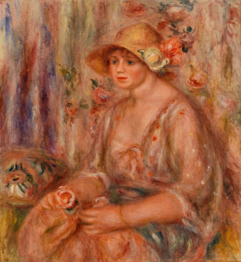 Nainen musliinikleidissä - Pierre-Auguste Renoir