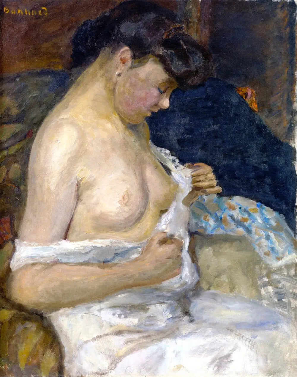 Femme enlevant sa chemise - Pierre Bonnard image 1 reproduction réalisée par Alpha Reproduction