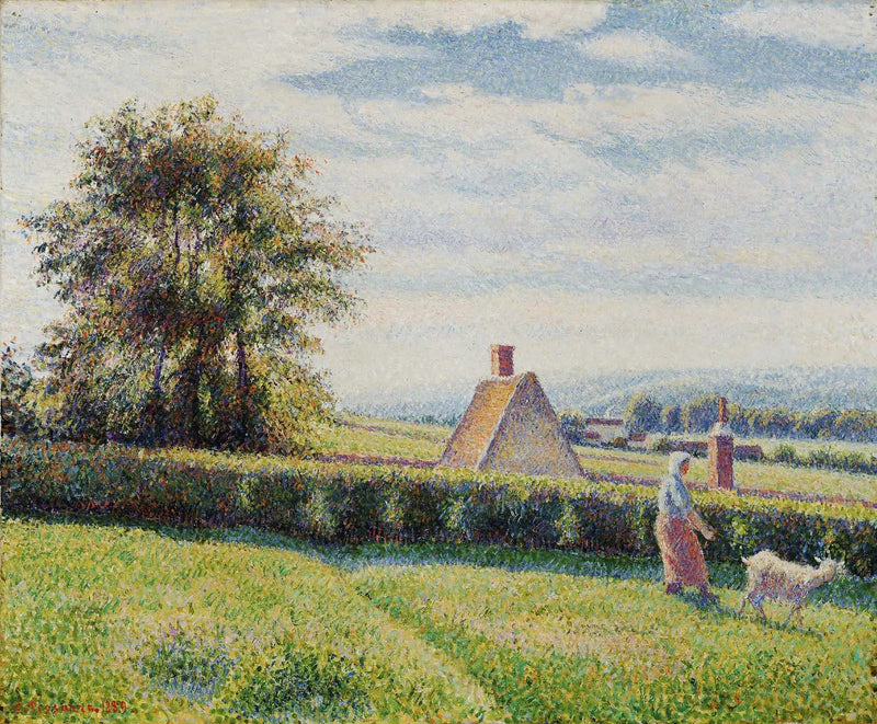Nainen ja vuohi Éragnysta - Camille Pissarro